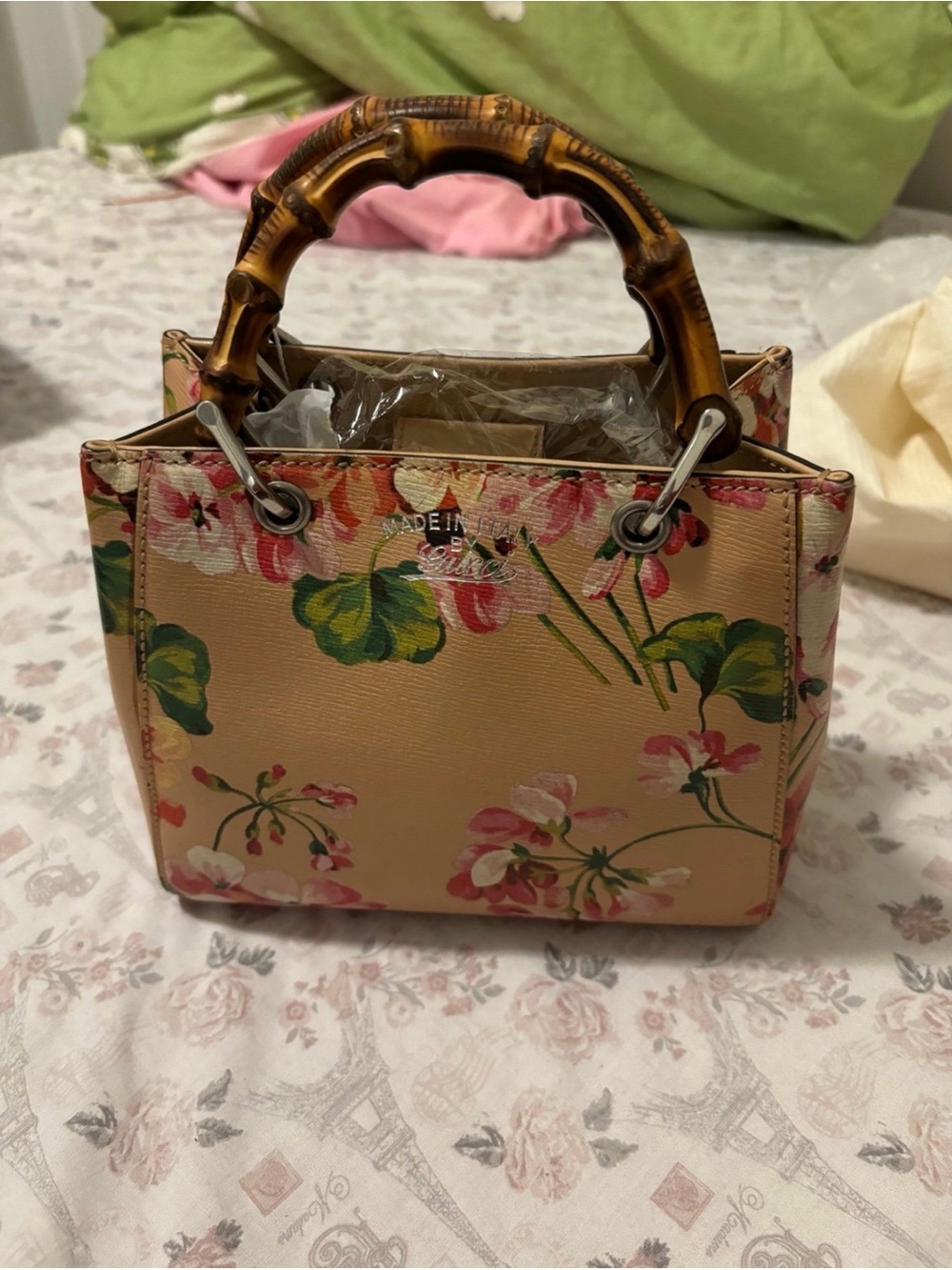 Gucci Floral Bamboo-Handle Women's Tote mini